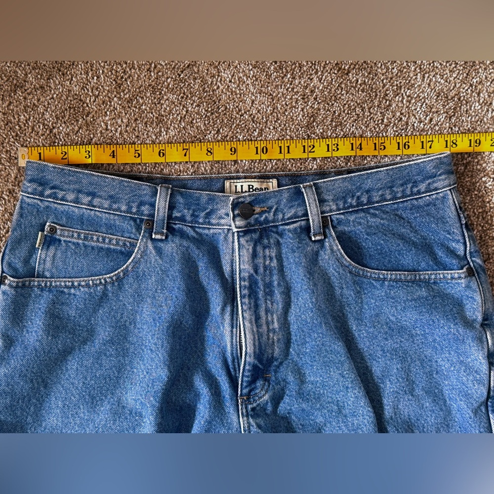 Vintage LL Bean Flannel Lined Jeans Mens 33 x 29 Blue Denim Straight Leg USA 90s - Picture 7 of 12